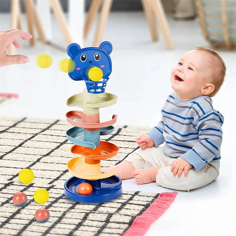 🌟 Montessori Baby Rolling Ball Tower - Fun & Educational Toy for 1-3 Year Olds!