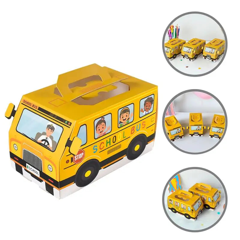 🚌✨ 12pcs Back-to-School Bus-Shaped Candy Boxes – Perfect Party Favors & Treat Boxes! 🎉🍬