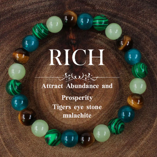 Rich Money Bracelet for Women – Boho Tiger Eye Stone Bangle, Wealth & Luck Jewelry, Trendy Gift