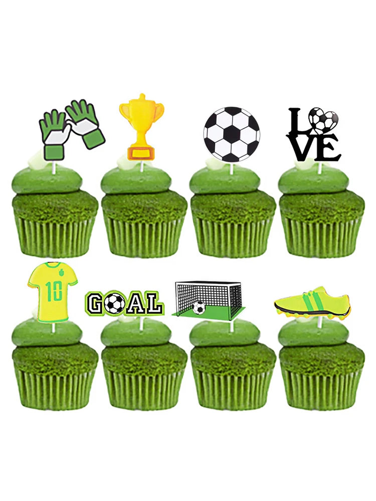 🏈 8pcs Football Cake Topper Flags for Sports Birthday Party Decor! 🎂