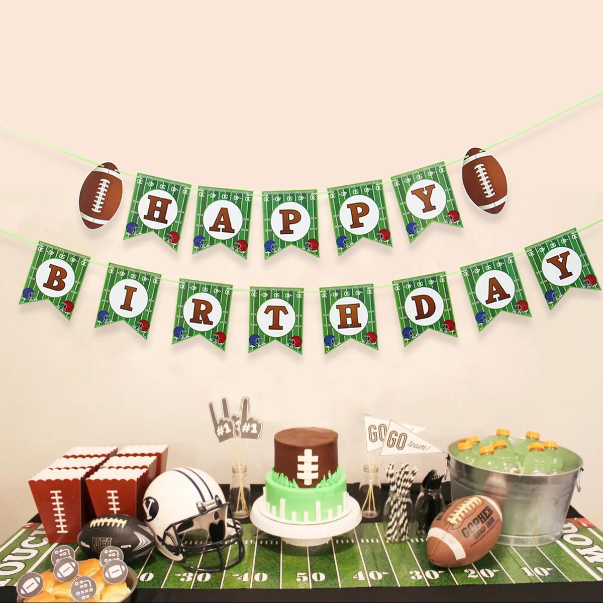 🏉 Celebrate in style with our Rugby Theme Birthday Flag Banner! Perfect for kids' parties, this football-themed decoration adds a sporty and festive touch to any event. 🎉