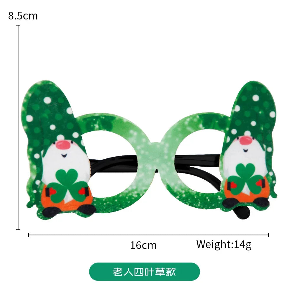 St. Patrick's Day Irish Clover Glasses Festival Supplies Photography Props Party Dress Up Funny Glasses