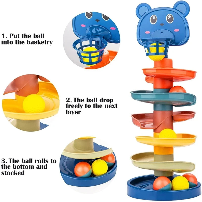 🌟 Montessori Baby Rolling Ball Tower - Fun & Educational Toy for 1-3 Year Olds!