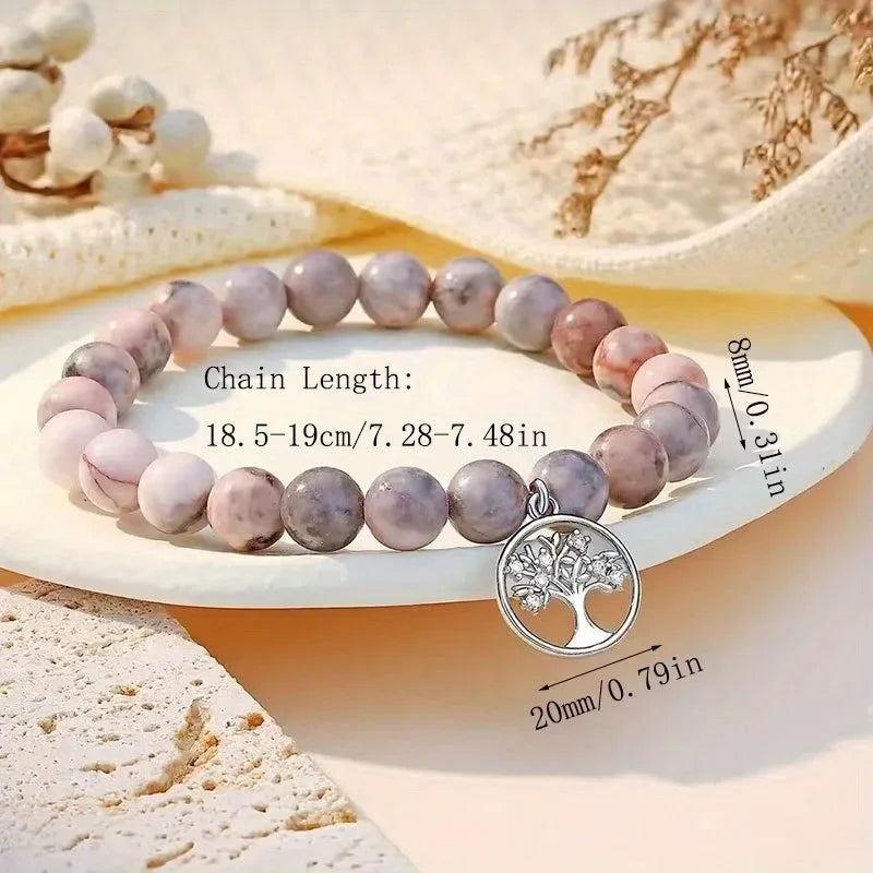 🌿 Elegant Natural Stone Bracelet – A Timeless Gift for Loved Ones! 🎁✨