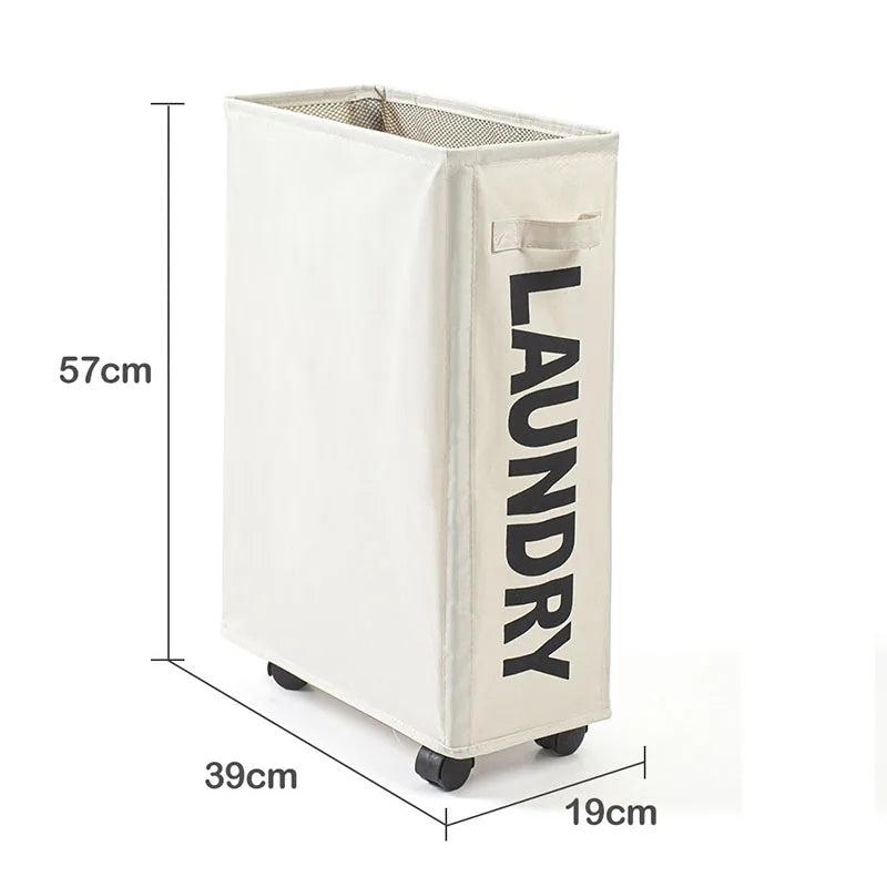 Laundry Basket with Wheels – Large Capacity Foldable Storage Bag for Yoga Mats & Dirty Clothes