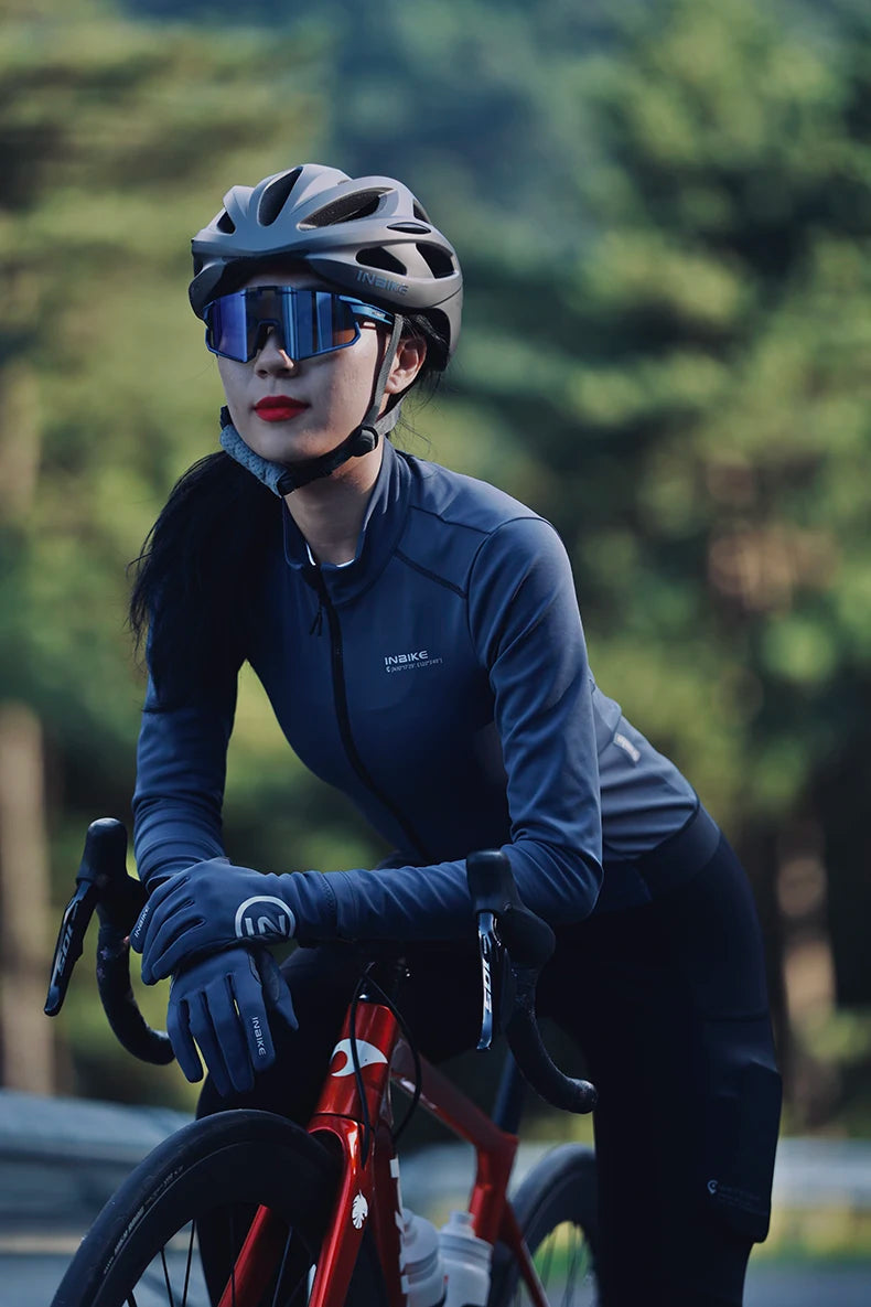 Women's Fleece Cycling Jersey 🚴‍♀️ | Winter Long Sleeve Windproof Bike Top | MTB & Road Jacket