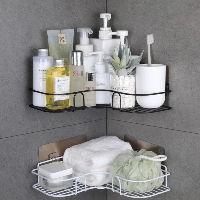 🛁 Bathroom Shelf Wall Mounted Corner Storage - Shampoo Holder & Cosmetic Rack 🧴✨