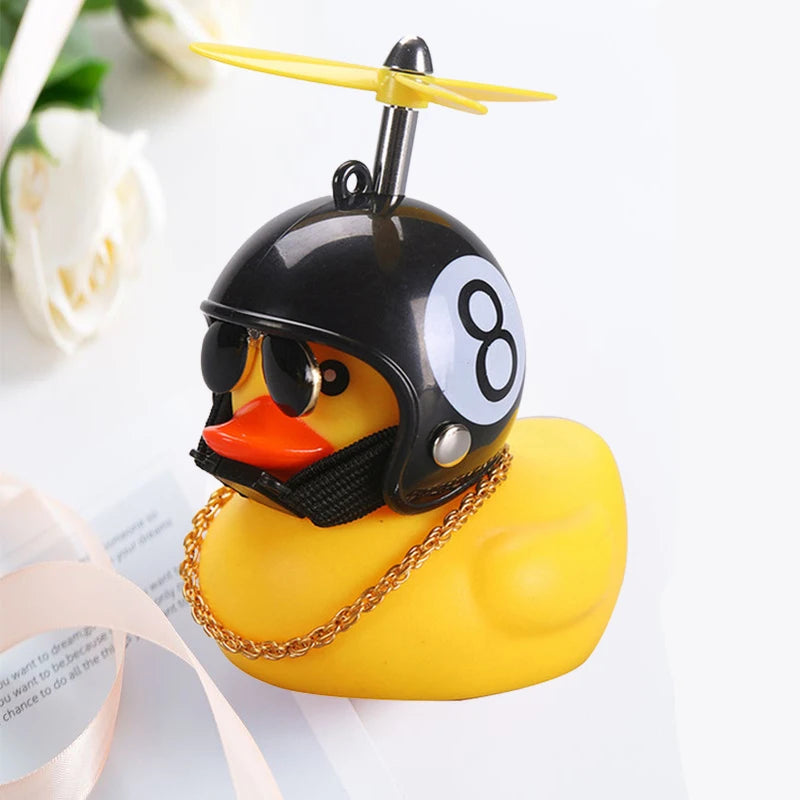 Car Duck with Helmet | Fun Wind-Breaking Cycling & Riding Accessory