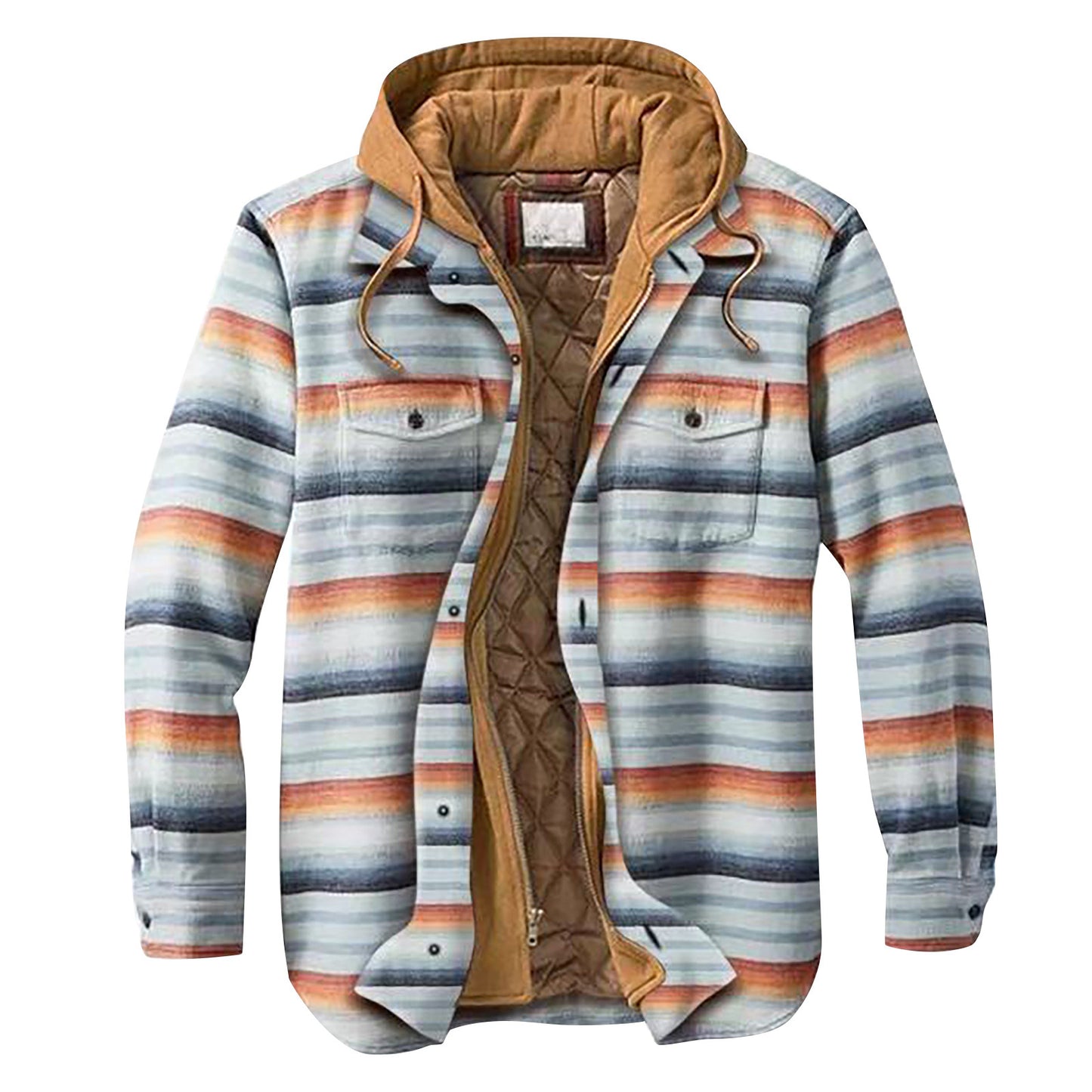 Men's Quilted Plaid Shirt Jacket with Hood 🧥 | Warm Autumn & Winter Casual Outerwear