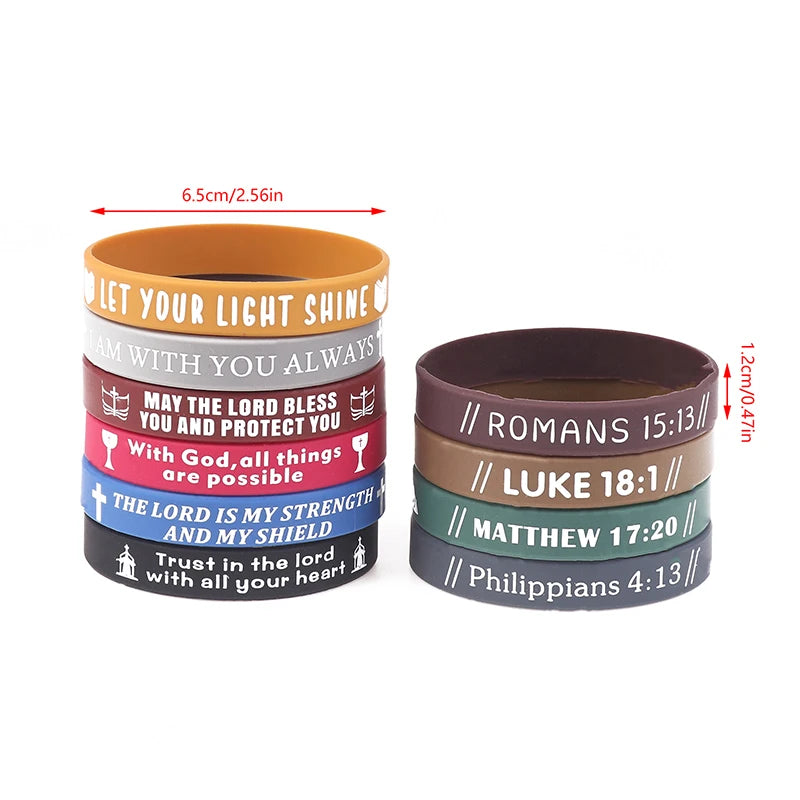 40Pcs Inspirational Bible Verse Silicone Bracelets | Faith-Based Rubber Wristbands | Christian Gifts for Men, Women & Teens | Motivational Wristbands