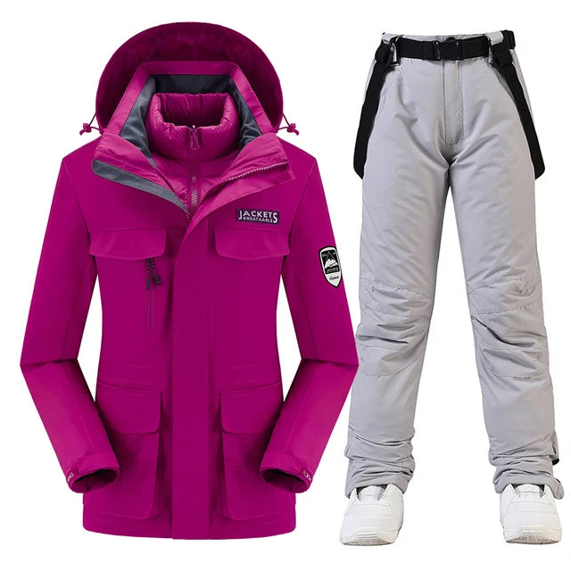 New Women’s Ski Suit ⛷️ Waterproof Windproof Snowboard Set – Warm Down Jacket & Snow Pants