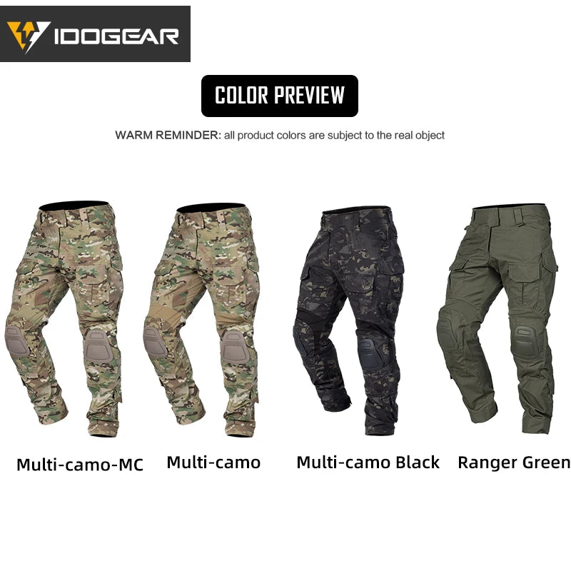 Tactical G3 Pants Multi-Camo Combat Trousers - Men's BDU Camouflage Pants Winter 3205