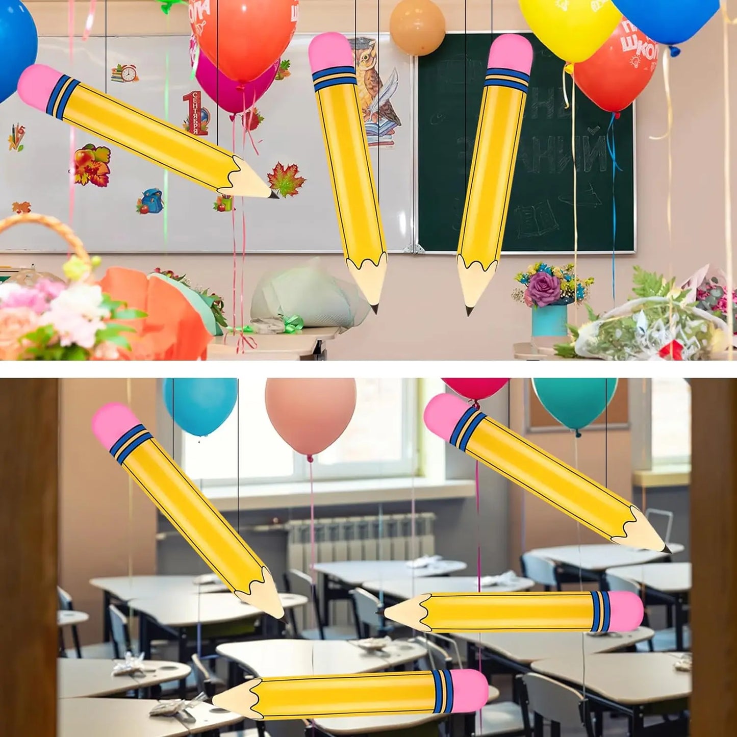 ✏️🎈 3 Pcs Giant 27-Inch Inflatable Pencils – Perfect Back-to-School & Party Decorations! 🎓🎉