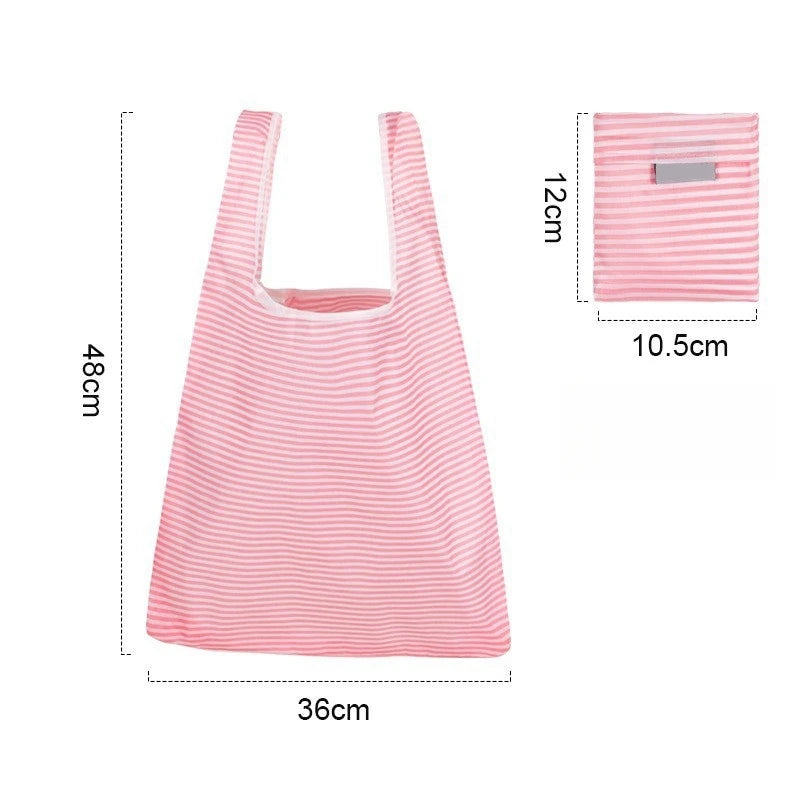 Stylish portable portable folding shopping bag Oxford cloth supermarket shopping bag Square folding tote bag