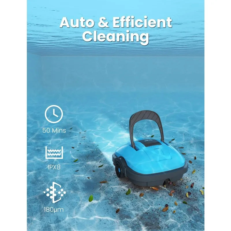 Cordless Robotic Pool Cleaner, Automatic Pool Vacuum