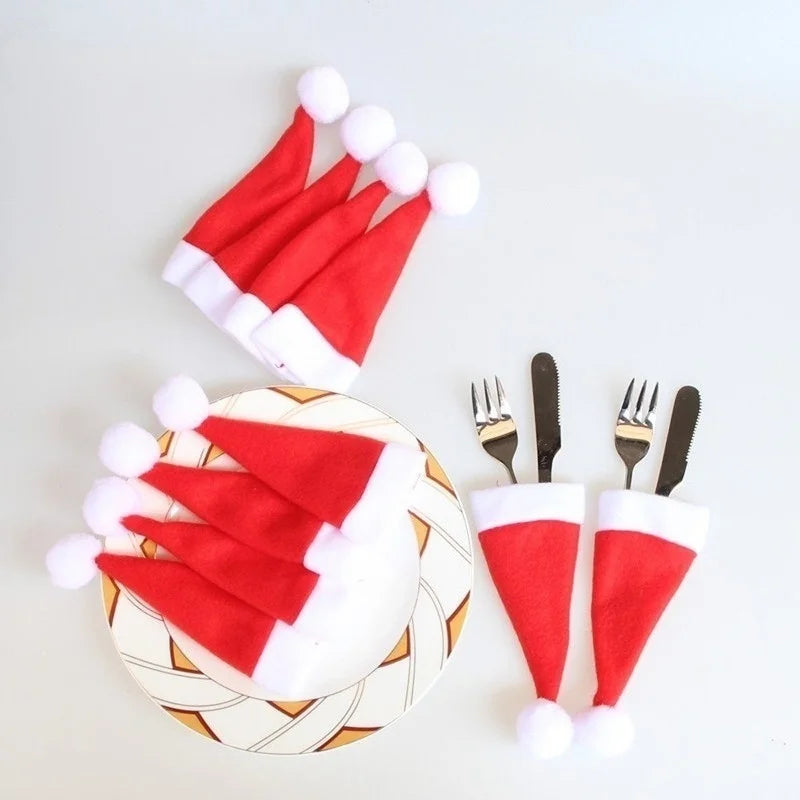 🎄 Merry Christmas Decoration 2024 | Cute Cloth Tableware Bag Holders for Forks & Knives | Holiday Ornament Decor 🎉