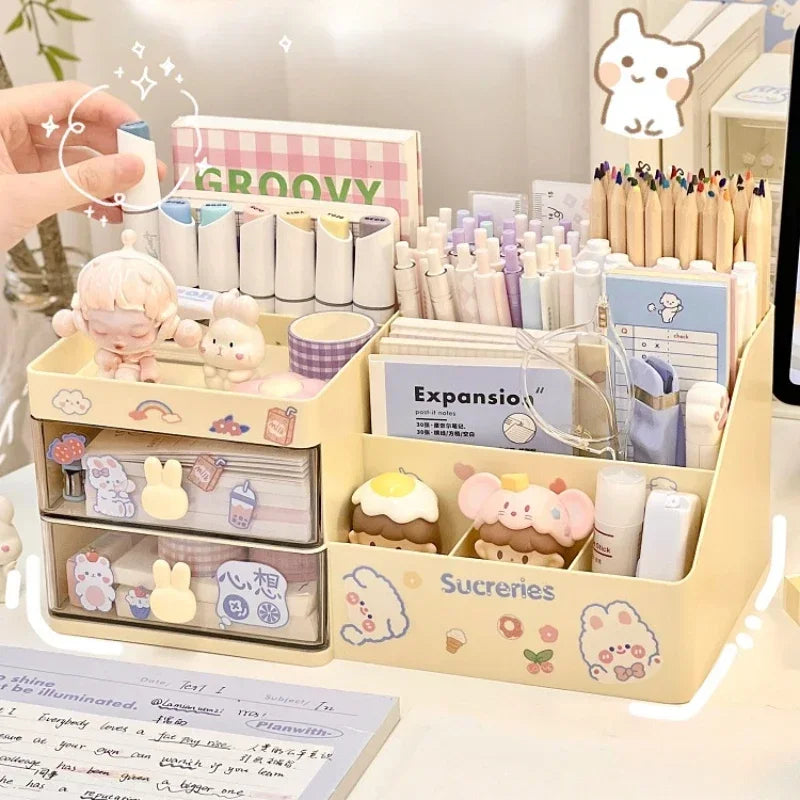 Kawaii Bunny Desktop Storage Organizer – Cute and Functional