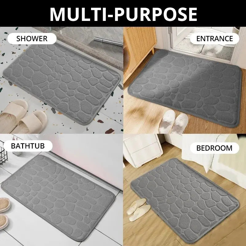 🛁 Elevate Your Home Décor with Our Luxurious Memory Foam Cobblestone Mat! 🏡✨