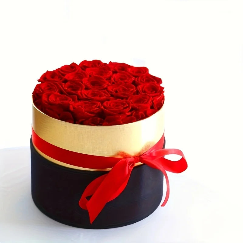 1/7/12PCS Preserved Eternal Roses | Real Forever Roses in Round Box | Valentine’s & Mother’s Day Gift