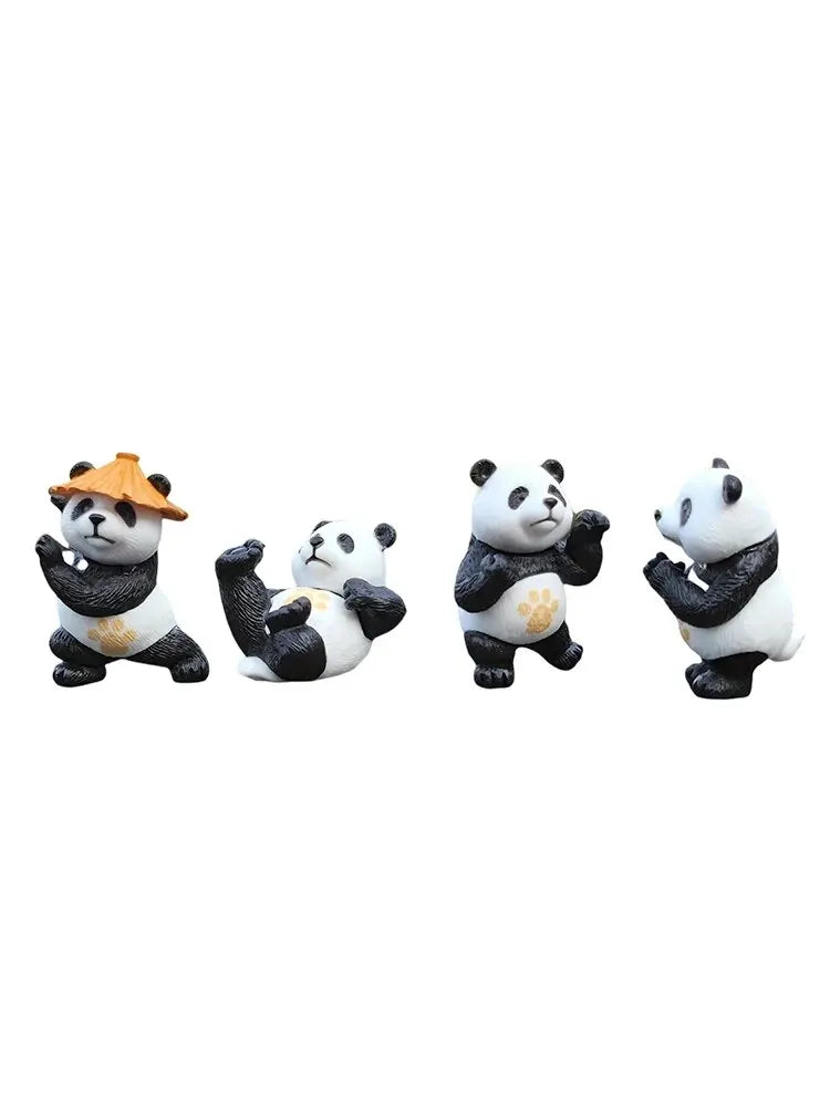 4pcs Panda Design Car Ornaments – Cute Interior Decor for Cars, Desks, and More