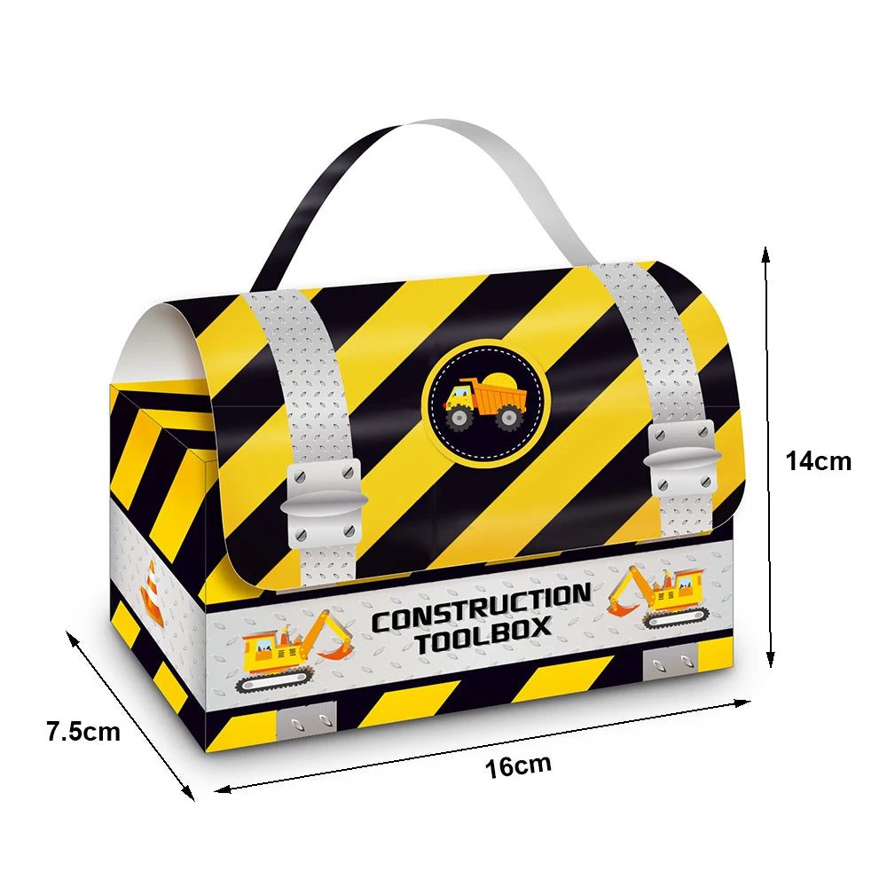 🚜✨ 6/12/30/50pcs Construction Vehicle Gift Boxes – Perfect for Boys' Birthday Parties! 🎉🍬