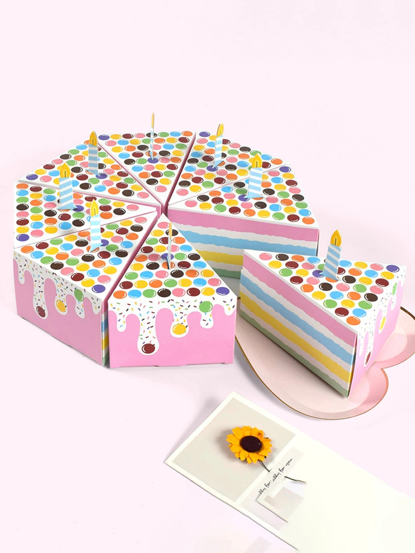 🎂✨ 20pcs Triangular Cake-Shaped Gift Boxes – Perfect for Birthdays, Weddings, & Parties! 🎁🍬