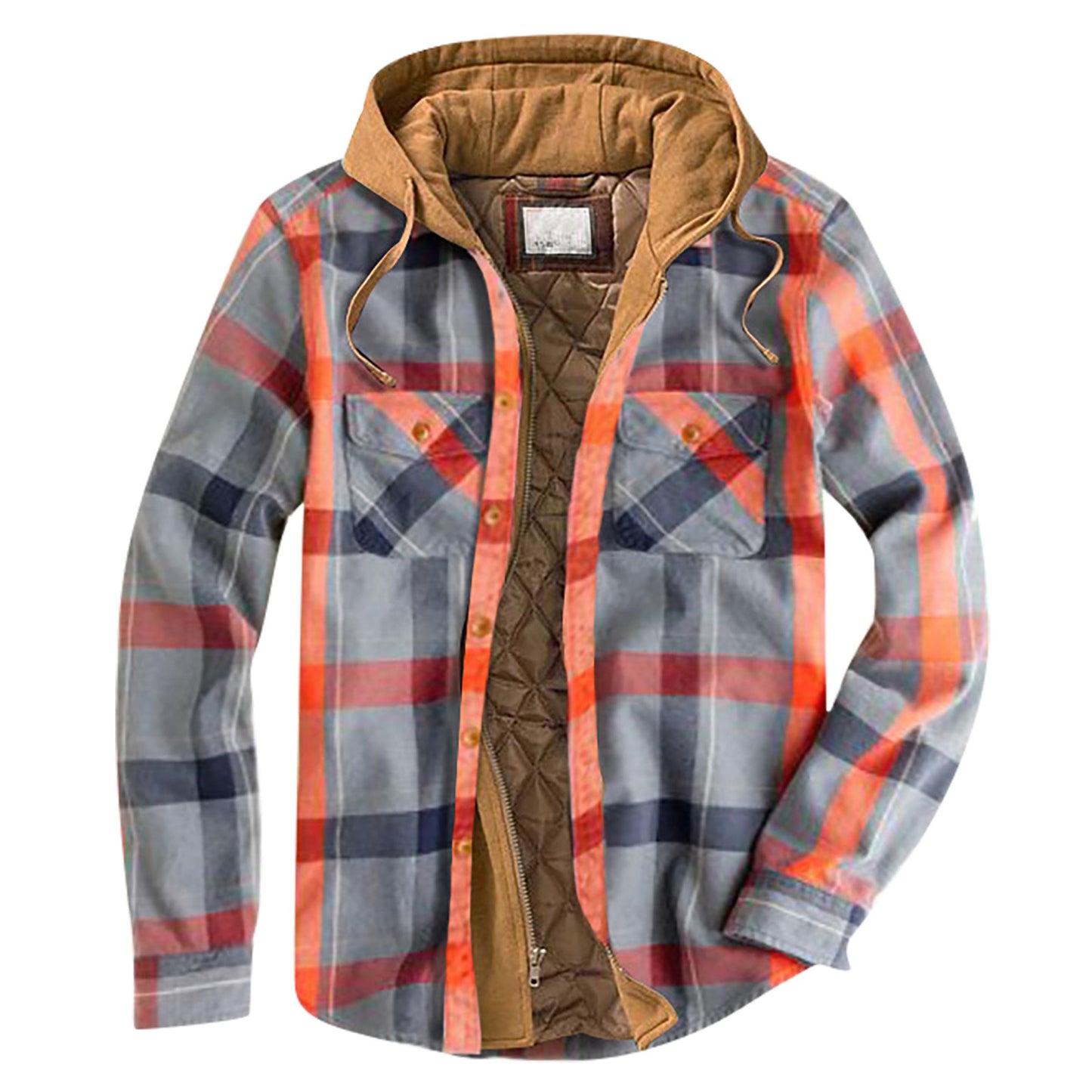 Men's Quilted Plaid Shirt Jacket with Hood 🧥 | Warm Autumn & Winter Casual Outerwear