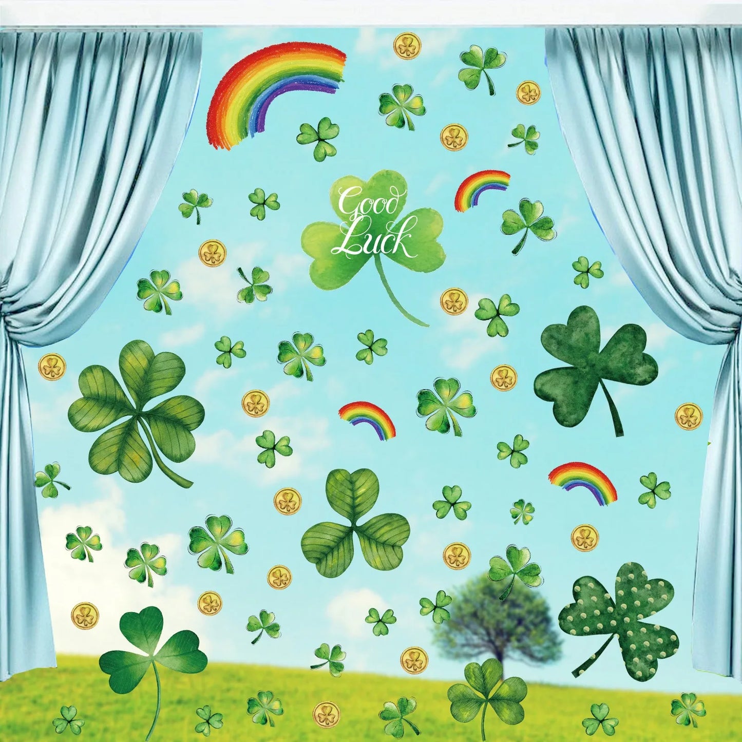 St Patricks Day Window Clings  Stickers For St Patricks Day Decorations 120 PCS Reusable Static Window Decor woon assecoires