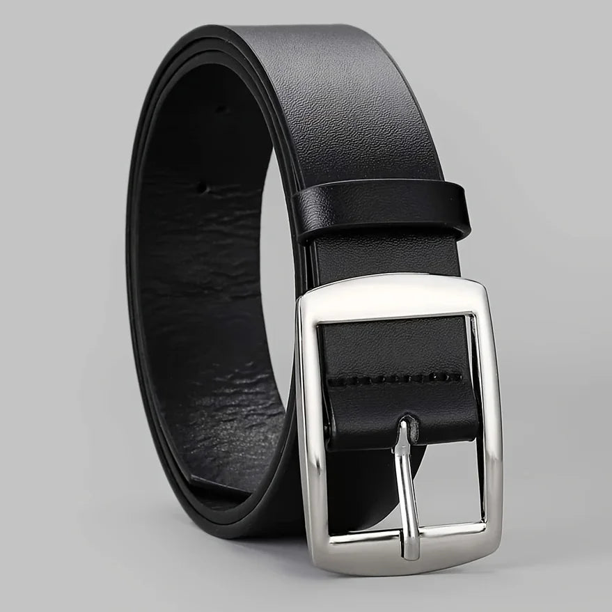 🔥 New Luxury PU Leather Belt for Men – Stylish Metal Pin Buckle Designer Belt for Jeans! 👖✨