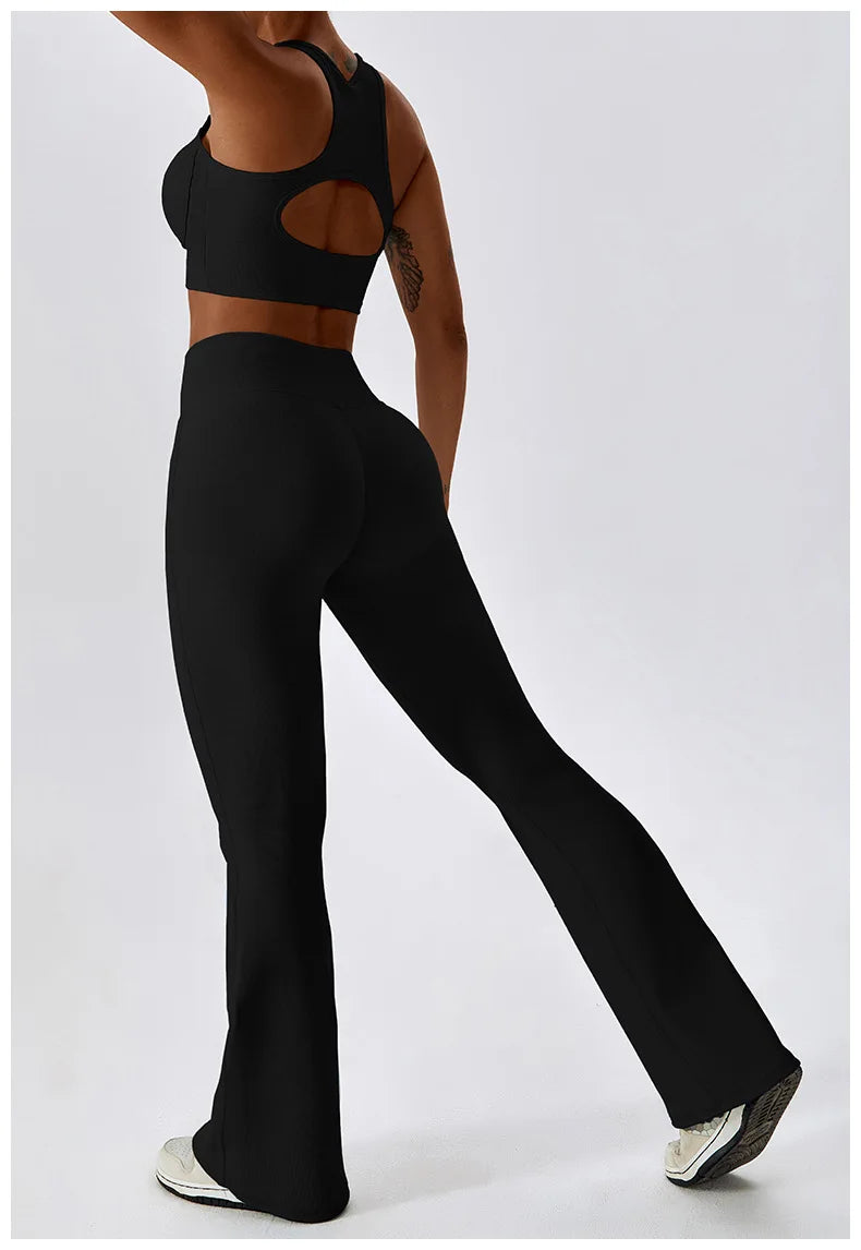 High-Waist Flare Leggings Yoga Pants for Women – Fitness & Dance Trousers