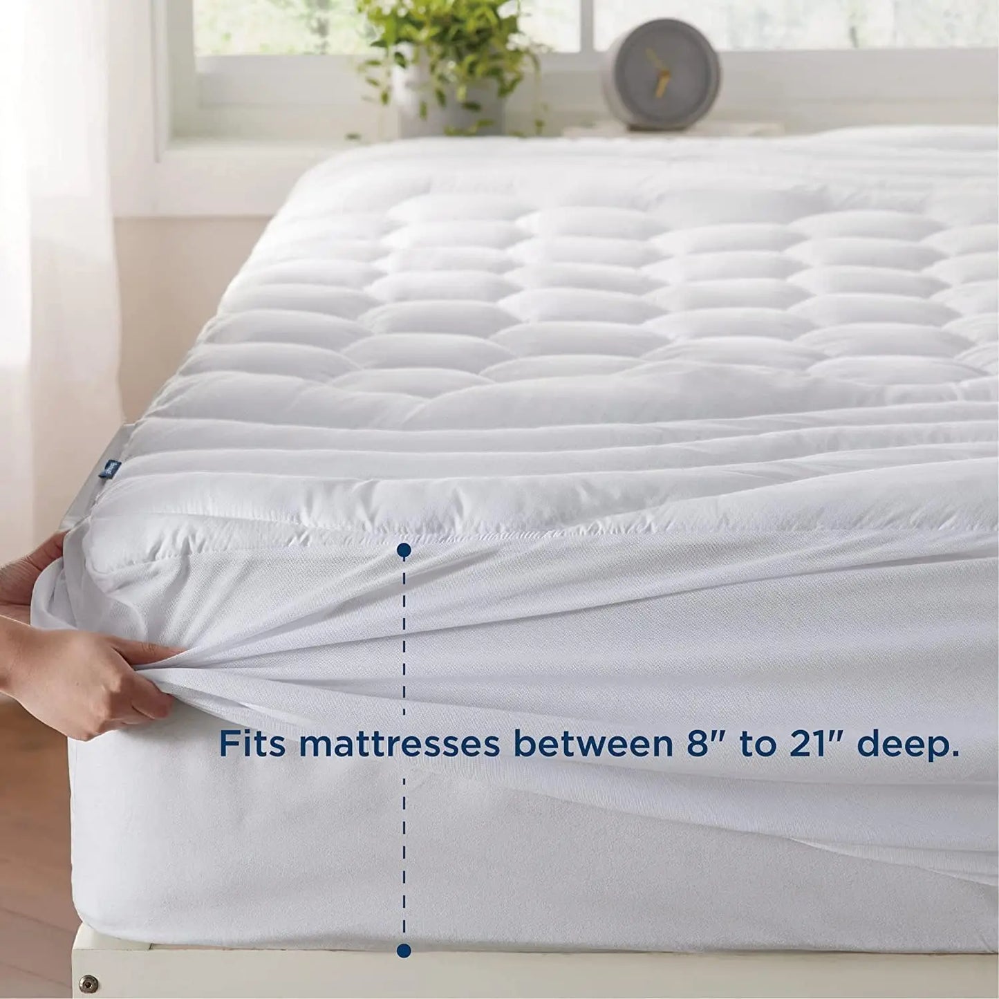 Bedsure Mattress Pad - Soft Mattress Cover Padded, Mattress Protector with 8-21" Deep Pocket, Breathable Fluffy Pillow Top