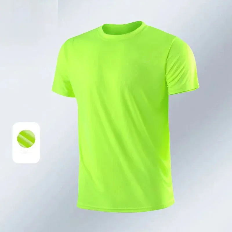 Men's Ice Silk T-Shirt – Quick Dry Gym Tee 💪 Summer Casual Running Shirt