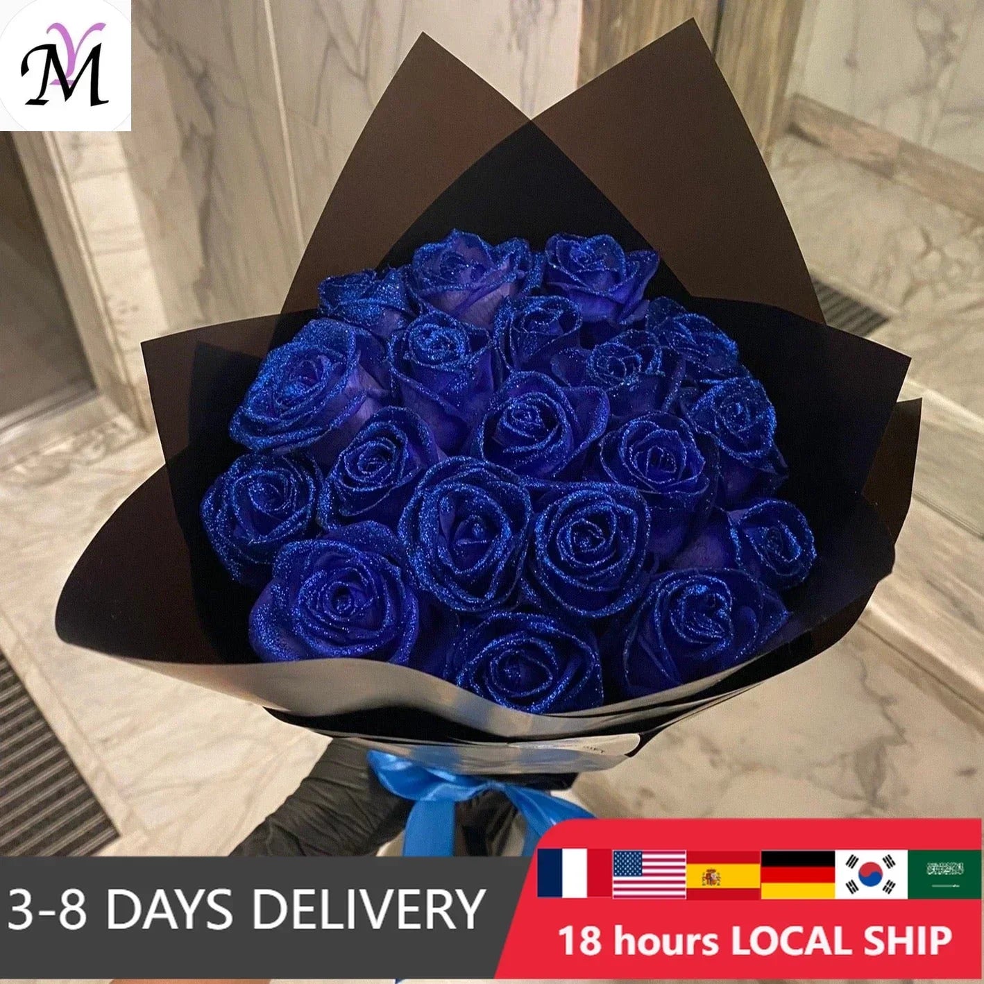 30/50PCS Glitter Artificial Roses | Valentine's Day & Wedding DIY Flowers | Romantic Gift for Wife, Girlfriend, Mother