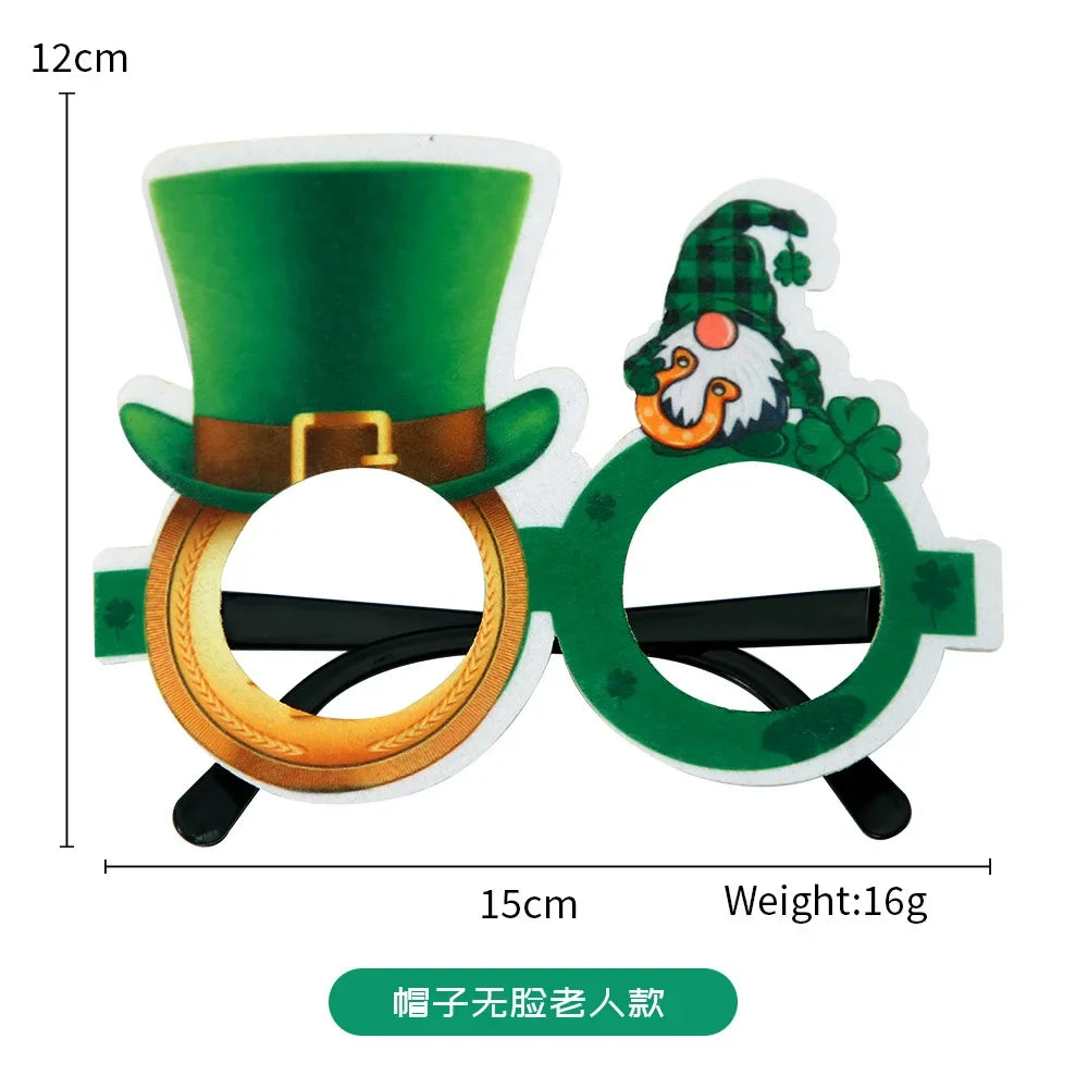 St. Patrick's Day Irish Clover Glasses Festival Supplies Photography Props Party Dress Up Funny Glasses