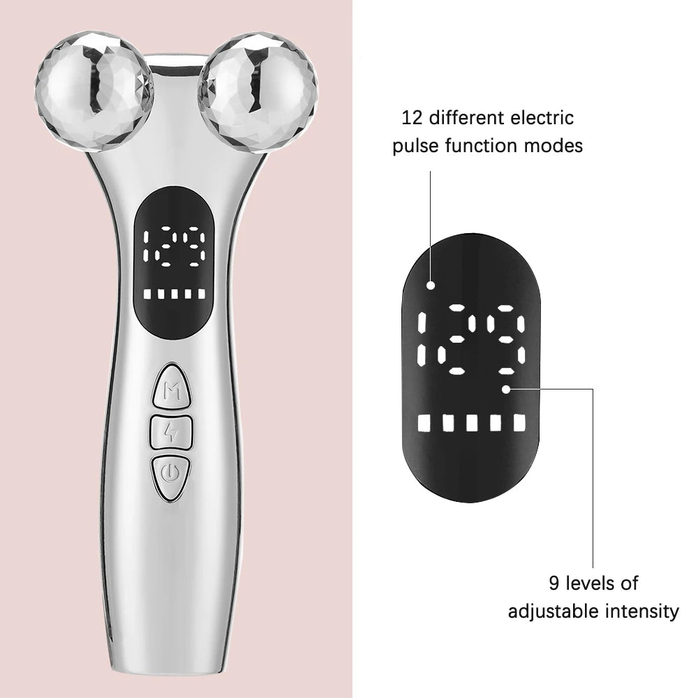 EMS Microcurrent Pulse Neck Face 4D Roller Massager 🌟