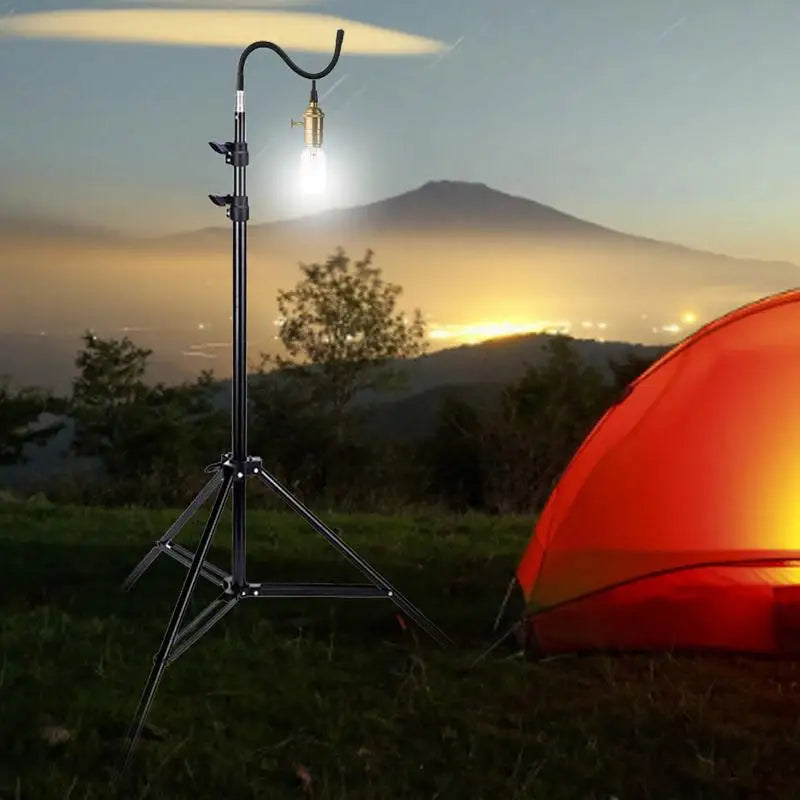 🌟 2m Light Stand | Folding Telescoping Tripod, Adjustable Aluminium Holder for Outdoor Camping