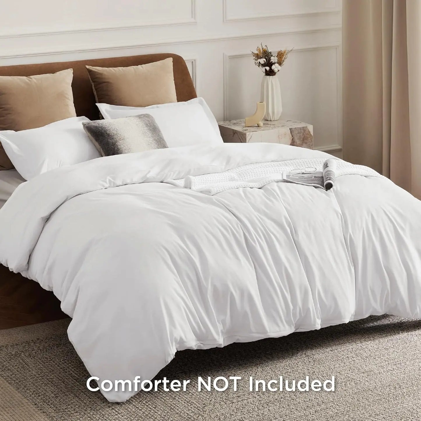 Bedsure Duvet Cover - Soft Double Brushed Duvet Cover with Zipper Closure, No Comforter, Available in Twin, Full, Queen, King, Cal King