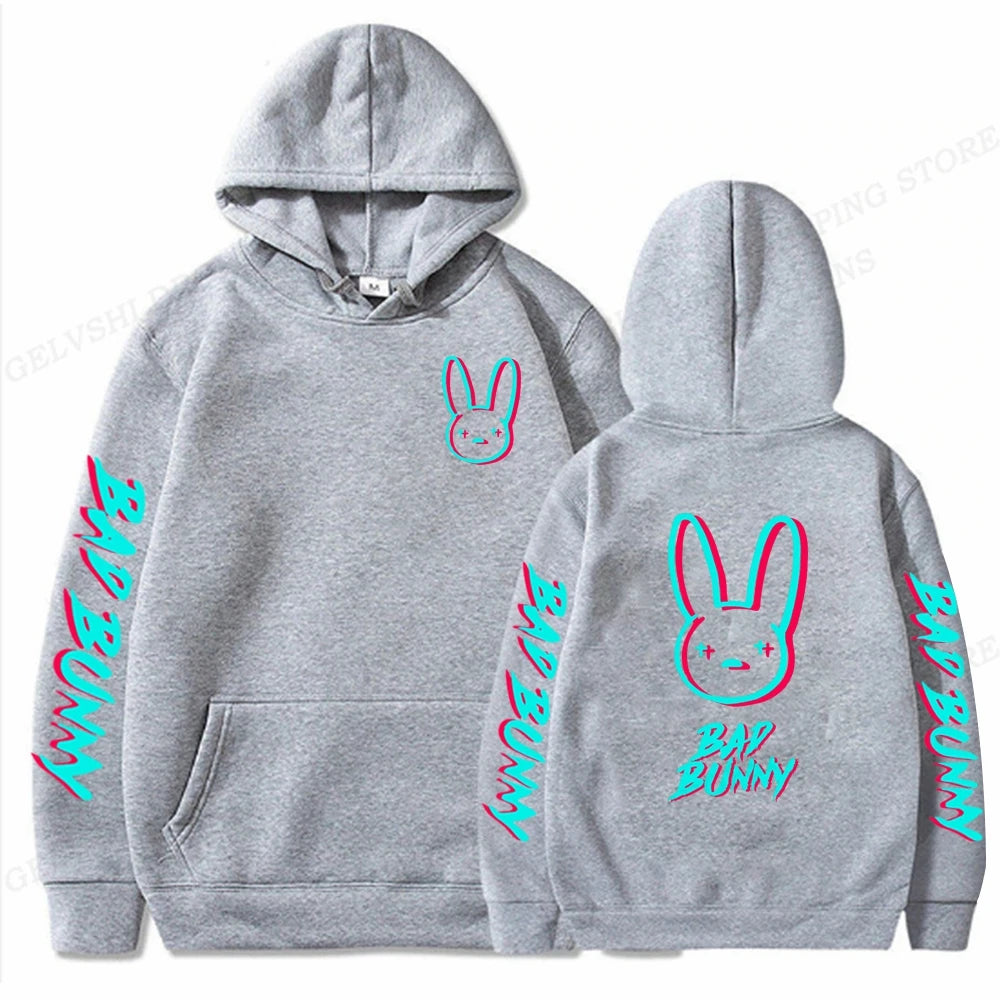 Debí tirar MAX fotos | Rabbit Print Unisex Hoodie – Streetwear Hip Hop Hooded Sweatshirt