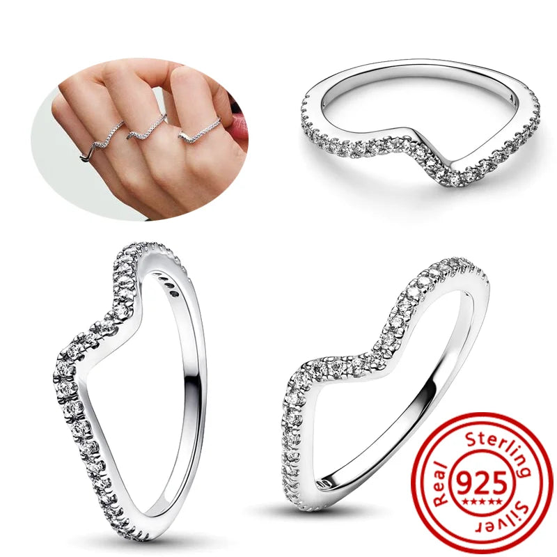 ✨ New 925 Sterling Silver Pantaro Rings – Sparkling Stacking Pearls, Hearts, Stars, and Moon Design ✨