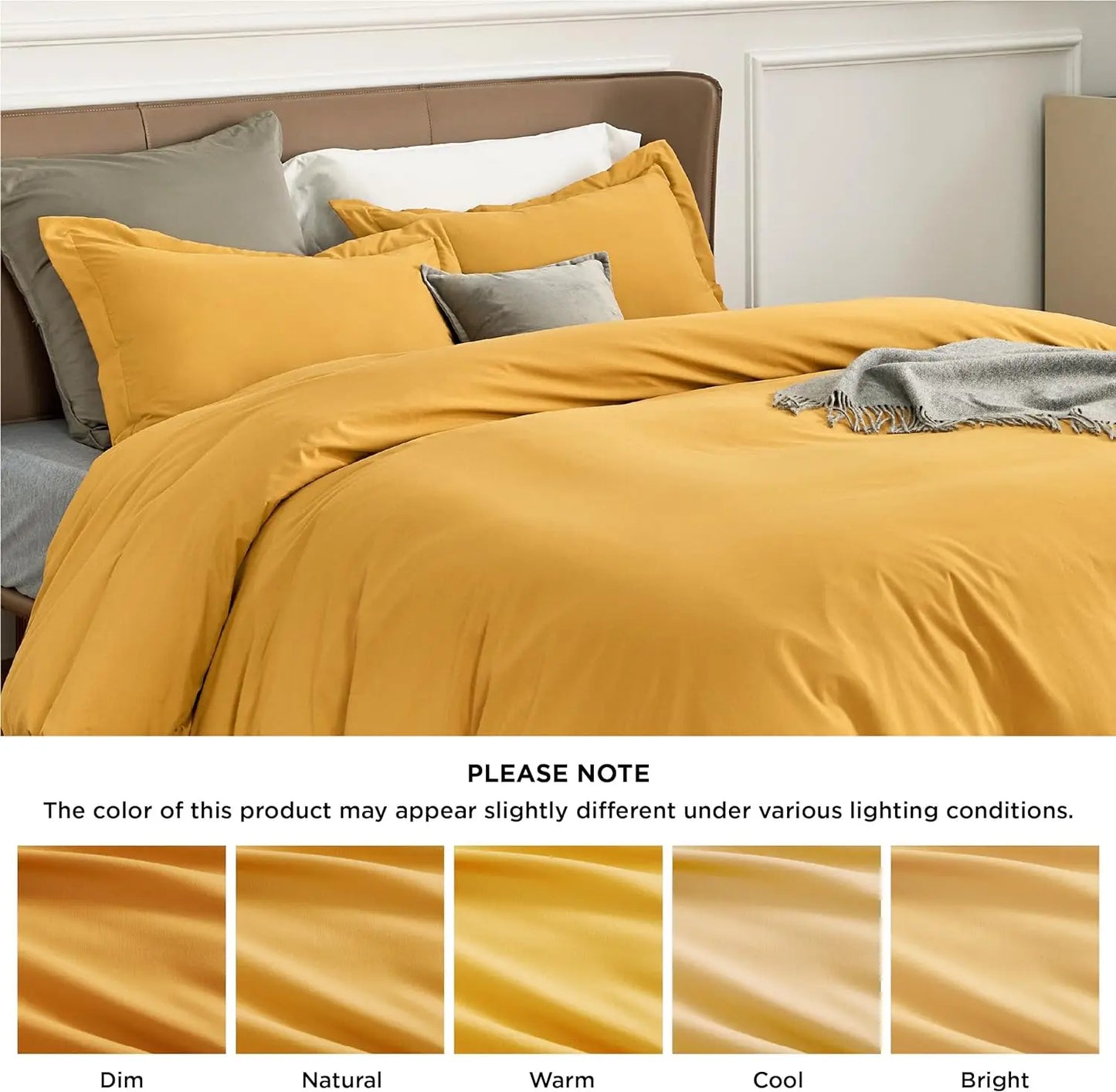 Bedsure Duvet Cover - Soft Double Brushed Duvet Cover with Zipper Closure, No Comforter, Available in Twin, Full, Queen, King, Cal King