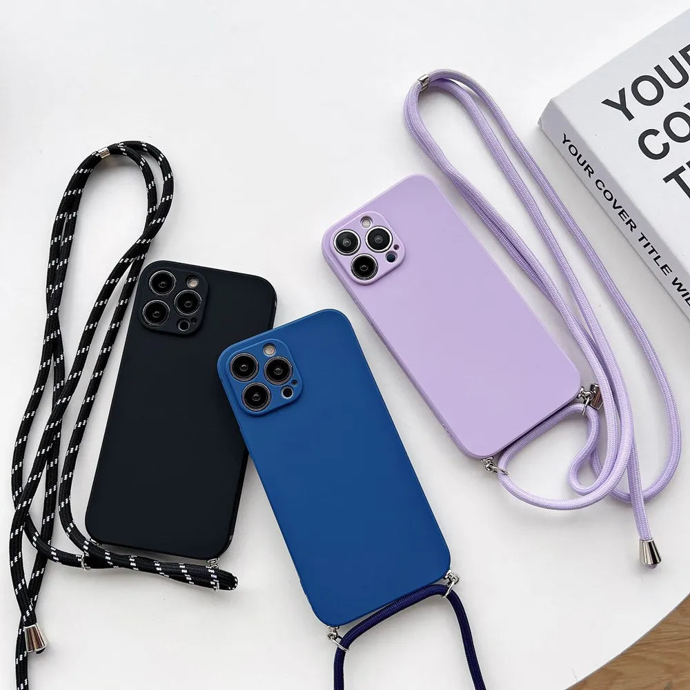 Simple Crossbody Lanyard Silicone Case