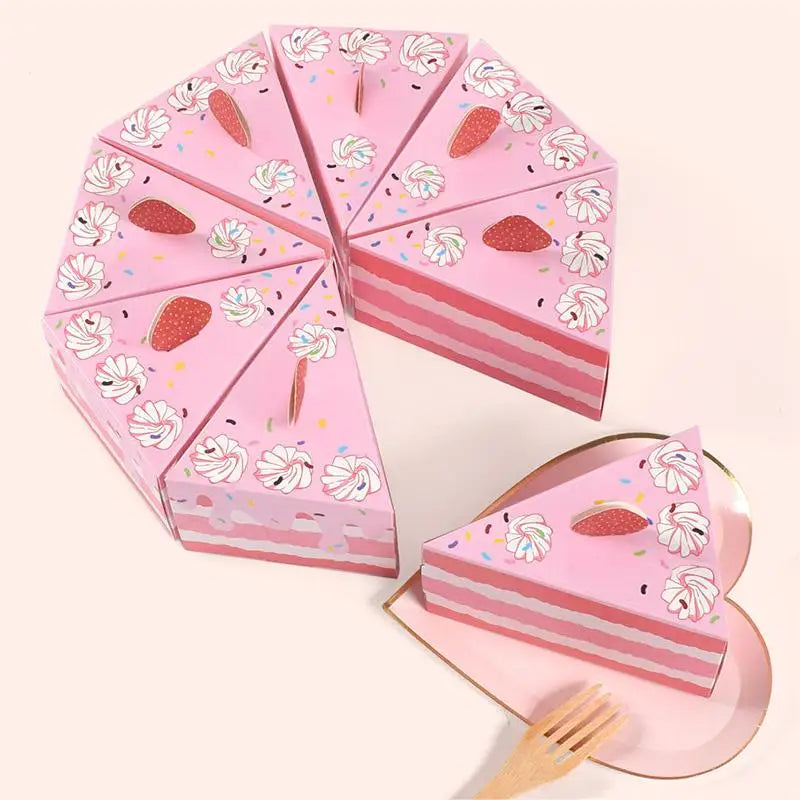 🎂✨ 20pcs Triangular Cake-Shaped Gift Boxes – Perfect for Birthdays, Weddings, & Parties! 🎁🍬