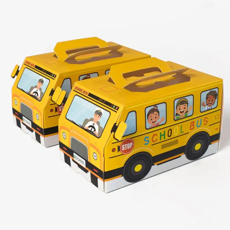 🚌✨ 12pcs Back-to-School Bus-Shaped Candy Boxes – Perfect Party Favors & Treat Boxes! 🎉🍬