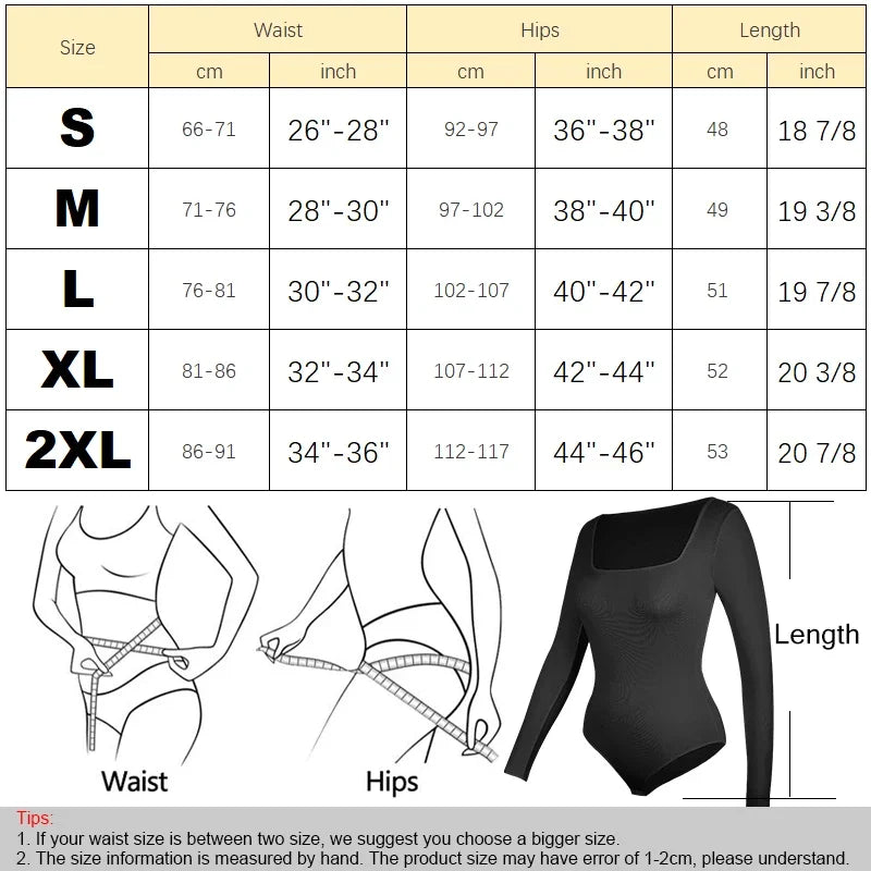 Sexy Thermal Bodysuit for Women – Low Cut Square Neck, Cotton Fleece Lined, Tummy Control, Winter Heating Shirt | Black, White, Red, Navy, Gray