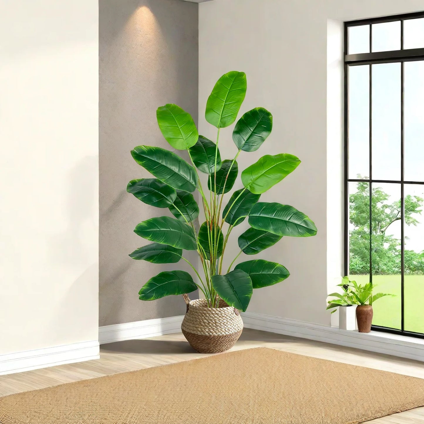 🌿 Large Artificial Banana Plant - 120cm Realistic Faux Green Leaves 🌿