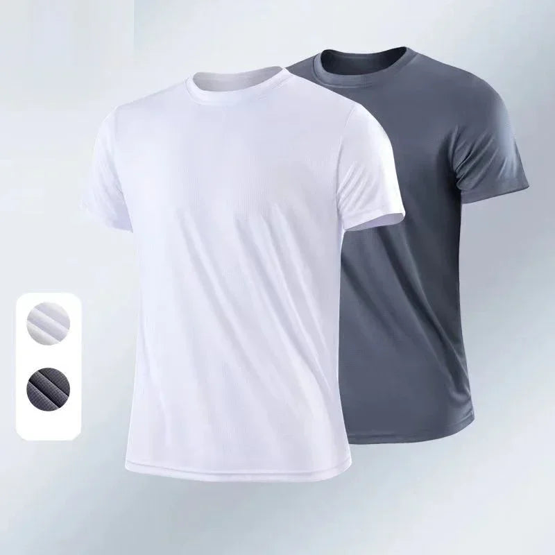 Men's Ice Silk T-Shirt – Quick Dry Gym Tee 💪 Summer Casual Running Shirt