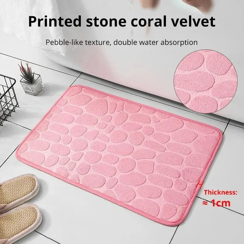 🛁 Elevate Your Home Décor with Our Luxurious Memory Foam Cobblestone Mat! 🏡✨