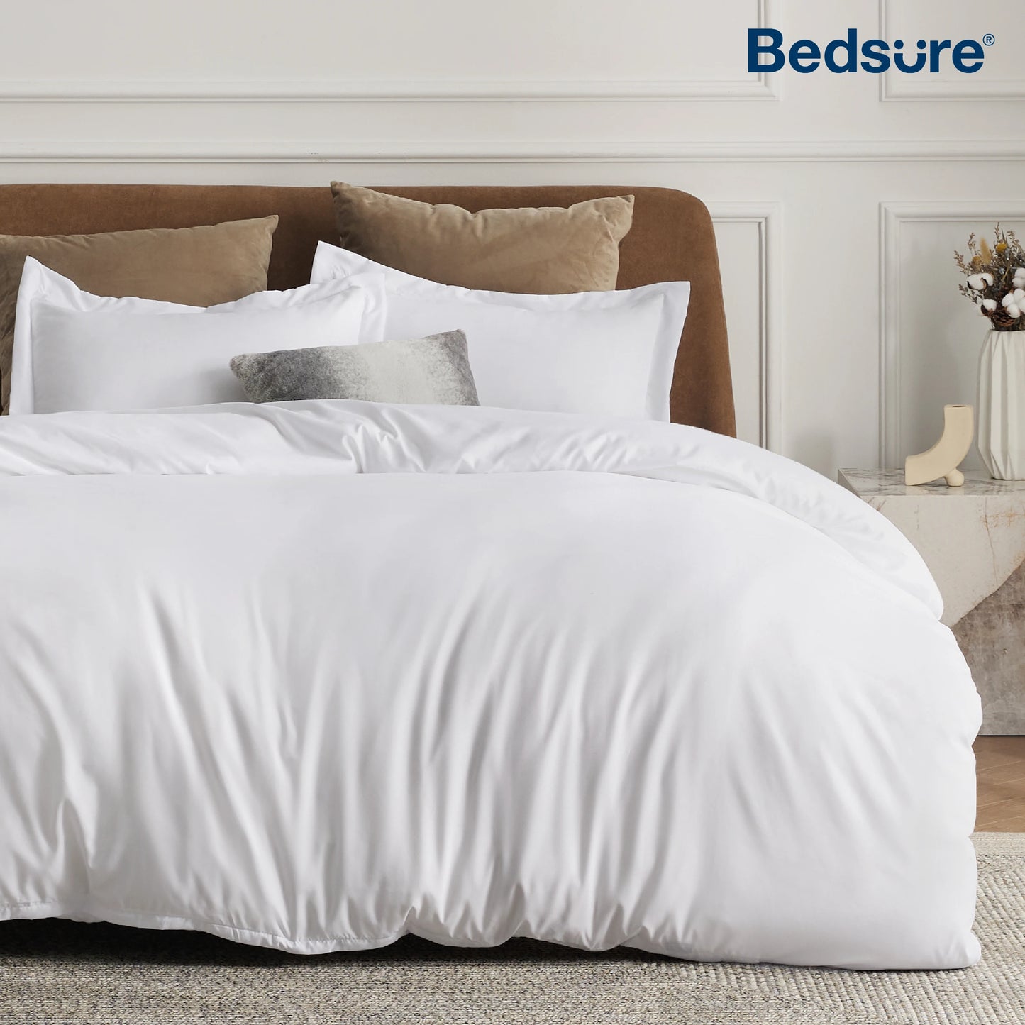 Bedsure Duvet Cover - Soft Double Brushed Duvet Cover with Zipper Closure, No Comforter, Available in Twin, Full, Queen, King, Cal King