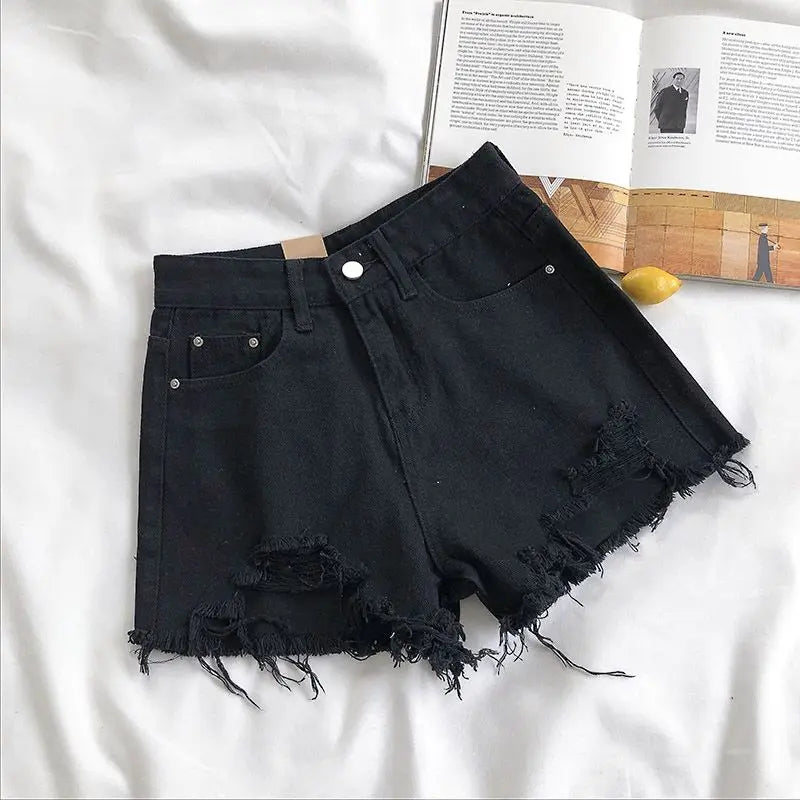 Casual High Waist Denim Shorts for Women