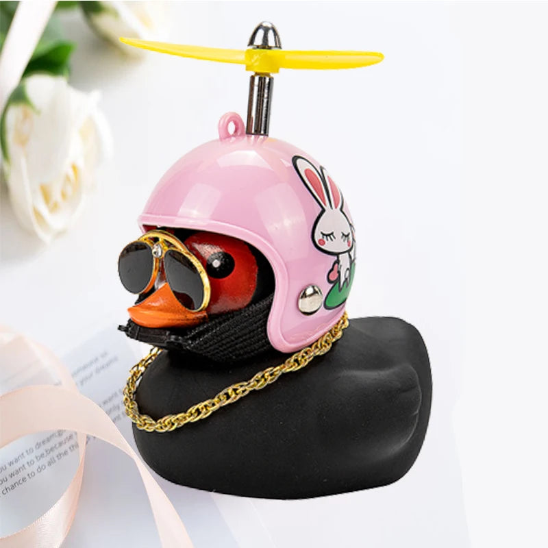 Car Duck with Helmet | Fun Wind-Breaking Cycling & Riding Accessory